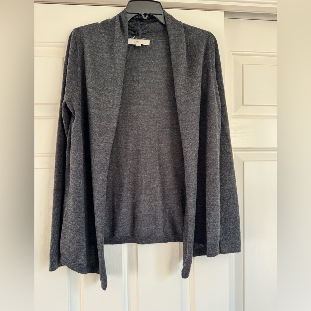 Women's Gray Open Front Sweater